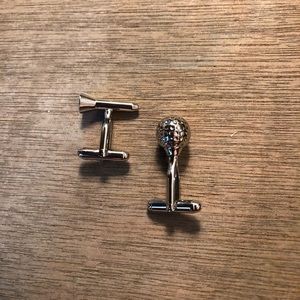 Cufflinks golf ball and tee